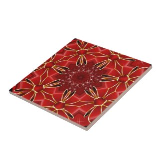 Festive Red Ceramic Tile