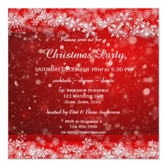 Festive Red Christmas Party Invitation