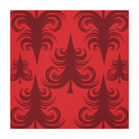 Festive Red Christmas Tree Holiday Xmas Design Gallery Wrap Canvas