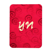 Festive Red Spirals custom Rectangular Magnets