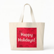 Festive Red Spirals "Happy Holidays" bags