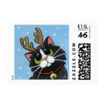 Festive Reindeer Cat Christmas Postage