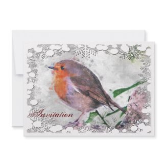 Festive Robin Party Invitation invitation