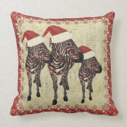 Festive Rose Zebras Red Mojo Pillow