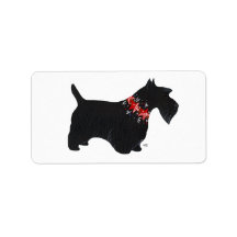 Festive Scottie Stickers! Personalized Address Label