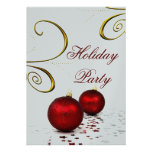 festive silver Holiday Party Invitations invitations