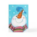 Festive Snowman and Bluebird Christmas Card card