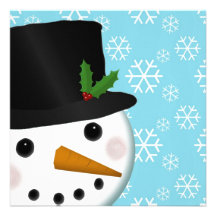 Festive Snowman Customizable Party Invitation