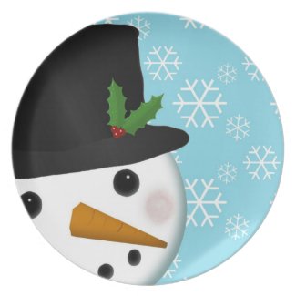 Festive Snowman Holiday Plate plate