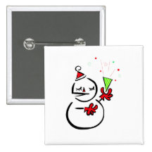 Festive Snowman Pinback Button