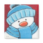 Festive Snowman Refrigerator Magnet