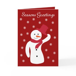 Festive Snowman & Snowflakes Christmas Card card