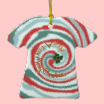 Festive Tie Dye TShirt Ornament ornaments