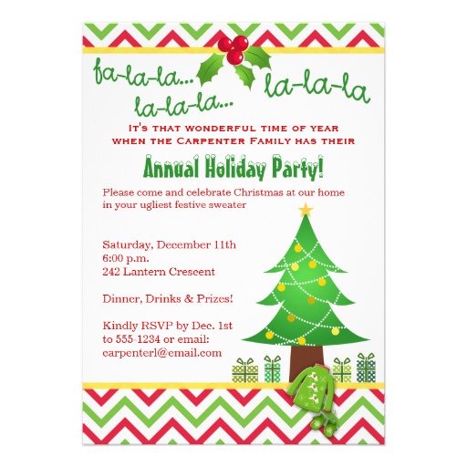 Festive Ugly Christmas Sweater Party Invitation