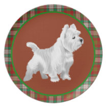 Festive Westie plate plates