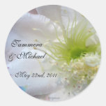 Festive White Flower Wedding Custom Envelope Seals Stickers