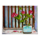Feta Tin with Geraniums posters