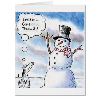 Fetch with Snowman Cards