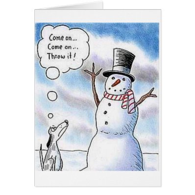 Fetch with Snowman Cards
