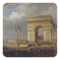 Fete de la Fraternite at the Arc de Triomphe Square Stickers