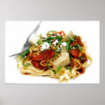 Fettuccini With Roasted Tomato And Basil Print
