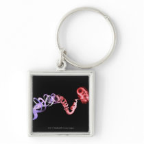 Fetus with an umbilical cord made of DNA strands Keychains