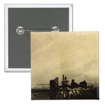 Feudal Ruins Pinback Button