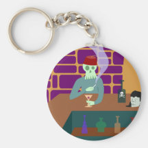 Fez Skull Martini Bar Keychain