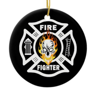 FF Flaming Skull ornament