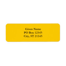 FFCC00 Gold Custom Return Address Labels