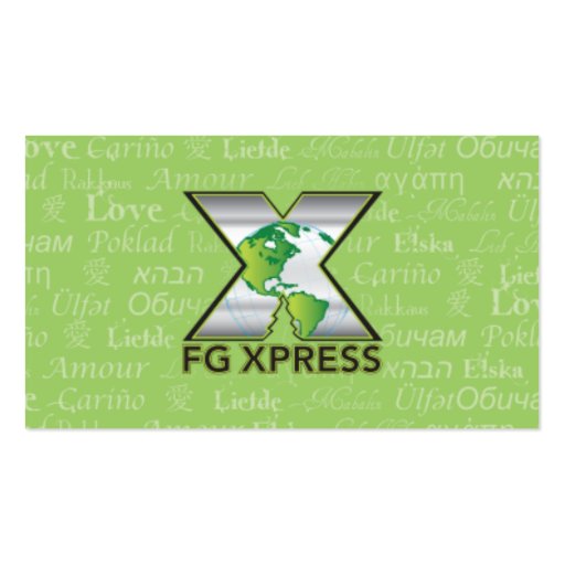 FG Xpress Biz Card #3 Business Card Template (back side)