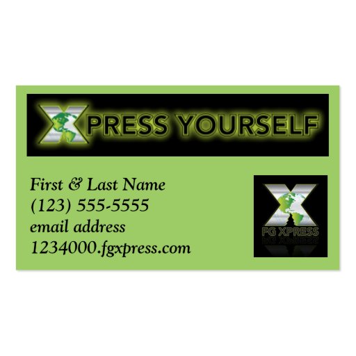 FG Xpress Biz Card #3 Business Card Template (front side)