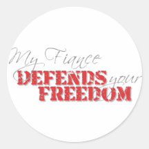 Fiance Defends Freedom Round Stickers