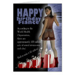 Fiance sexy adult birthday card