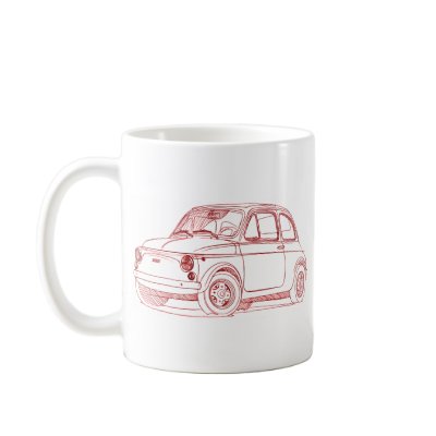 1957 Fiat 500. Fiat 500 1957 sketch coffee