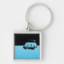 Fiat 500, 1959 - Lt blue on dark Keychains