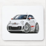 Fiat 500 Abarth White Car Mouse Pads