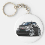 Fiat 500 Black Car Key Chain