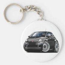 Fiat 500 Black Car Key Chain