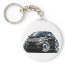Fiat 500 Black Car Key Chain