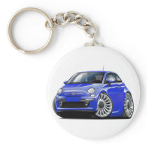 Fiat 500 Blue Car Keychains