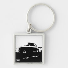 Fiat 500 classic keychain - Black on light