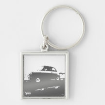 Fiat 500 classic keychain - gray on light