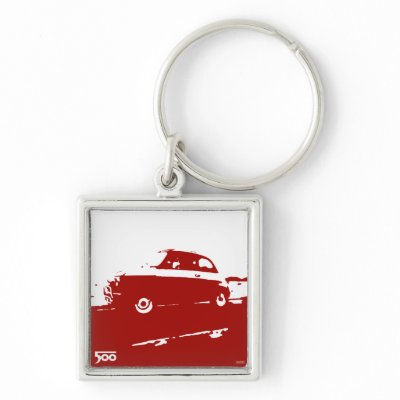 Fiat 500 classic keychain red on light by uncannydrive