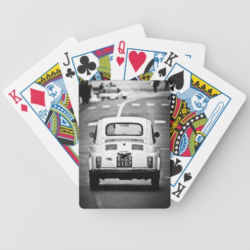 Fiat 500 in Rome, Cinquecento playing cards.