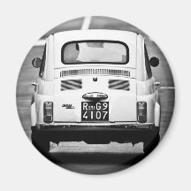 Fiat 500 in Rome Refrigerator Magnet