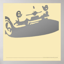 Fiat 600 Detail - Gray on cream Poster