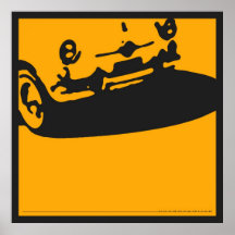 Fiat 600 Detail - Yellow on black Print