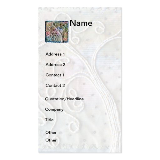Fiber Art - Whimsical Willow Tree Business Card Templates (front side)