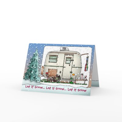 Fiberglass Egg Camper Holiday Cards by art1st